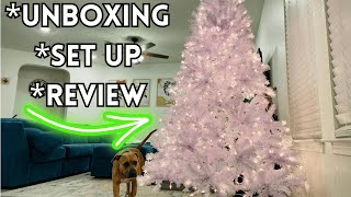 Unboxing amp Review Stunning National Tree White Christmas Tree  MustHave 2023 Holiday Decor [upl. by Tedi]