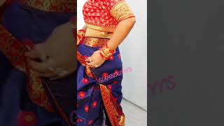 5 meter ki saree se drape karein dhoti style sareedhoti saree draping easy trickyoutubeshorts [upl. by Siraf]