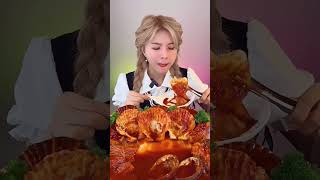 Mukbang hải sản sốt cay Hàn Quốc cùng Tóc Vàng hoeee tocvanghoe mukbang haisan seafood eating [upl. by Arrimat]