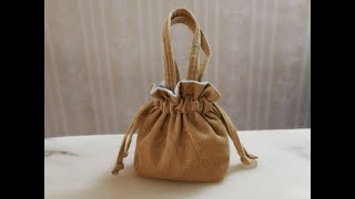 DIY Tasche nähen Anleitung Kleine Tasche mit Tunnelzug nähen  UpcyclingIdeen für alte Jeans [upl. by Mccurdy]