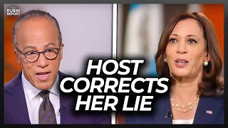 Watch Kamala Harris Get Angry as NBC Host Calmly Corrects Her Lie [upl. by Olin18]