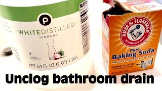 How to unclog a bathtub drain with hot water baking soda and White Vinegar [upl. by Grimbald]