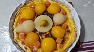 Tarte au flan et fruits [upl. by Anivle]