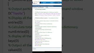 Create dictionary using MATLAB Shorts [upl. by Einahteb]