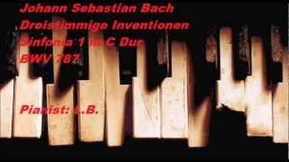 Bach  Dreistimmige Inventionen Sinfonia 1 in CDur Pianist LB [upl. by Burnley]