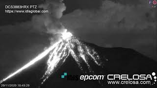 November 2930 2020  Explosions  Volcan De Fuego Guatemala  Via Crelosa [upl. by Allred]