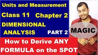 Class 11 Chapt 2 Units and Measurements 02  Dimensional Analysis  Dimensional Analysis part 2 [upl. by Alema]