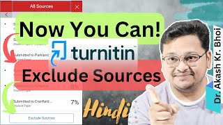 How to Exclude Sources in Turnitin Feedback Studio  Turnitin Similarity Report  Hindi  2024 [upl. by Hoban935]