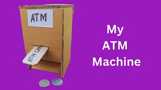 How to make Mini ATM Machine  DIY Cardboard ATM Machine [upl. by Shimkus]