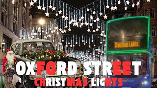 LONDON OXFORD STREET CHRISTMAS LIGHTS  WALK ARUOND NIGHT [upl. by Enyallij]