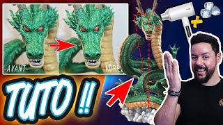 TUTO Comment redresser ma figurine SHENRON DAIMA LAST ONE au sèchecheveux [upl. by Anibor690]