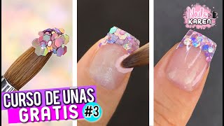 CLASE GRATIS 3  Uñas ACRILICAS con GLITTER en TIP cómo aplicarlo Principiantes [upl. by Pish106]