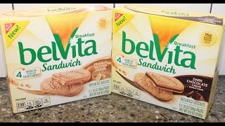 Belvita Breakfast Sandwich Peanut Butter amp Dark Chocolate Crème Review [upl. by Rudiger505]