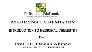 1 Introduction to Medicinal Chemistry  Pharmacy  BPharm PharmD medicinalchemistry [upl. by Lehcim420]