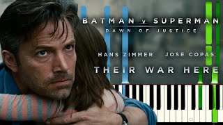 Batman v Superman  Their War Here Piano Tutorial  Partitura [upl. by Enyledam]