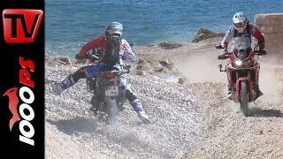 Honda Africa Twin 2016  Irres Strand Rennen  Tiefer Schotter  Krka Enduro Raid [upl. by Namaan]