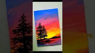 Evening view easy acrylic painting art painting [upl. by Nehemiah]