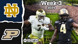 Notre Dame  Purdue  Week 3  CFB 25 Simulation [upl. by Leind]