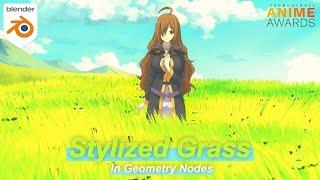 Dynamic Anime Stylized Grass In Geometry nodes  Blender Tutorial [upl. by Eiramoj]