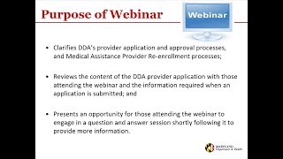 Provider Application Webinar April 2018 [upl. by Ellertal]