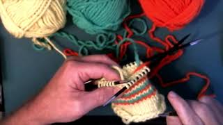 Three Color Helical Striped Knitting Tutorial [upl. by Ahseila]