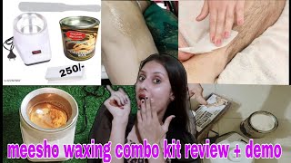 meesho waxing combo kit review  demo  how to do waxing at home detail information 🤗 [upl. by Nirat]