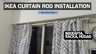 Ikea Curtain Rods Installation  Detailed Instructions [upl. by Enitsed]