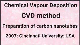 chemical vapour deposition methodchemistrycarbon nano tubesnano materials BTechJntukjntuhUSA [upl. by Ecinuahs]