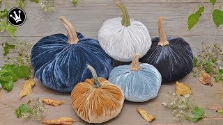 DIY  Herbstdeko selbermachen  Kürbisse aus Samt  Velvet Pumkins  How to [upl. by Lieno28]