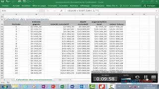 Tuto 107 établir un calendrier dinvestissement dans Excel avec fonction TAUXNOMINALTAUXEFFECTIF [upl. by Jarrod]