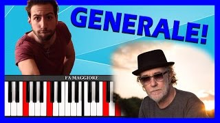 Tutorial Pianoforte ➔ quotGeneralequot  Francesco De Gregori Accordi Facili ITA [upl. by Roderick571]