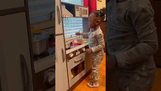 Sariah playing with her new kitchen set [upl. by Radnaxela]