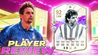 👀92 FUTURE STARS ICON BAGGIO SBC PLAYER REVIEW  EA FC 24 ULTIMATE TEAM [upl. by Orel]