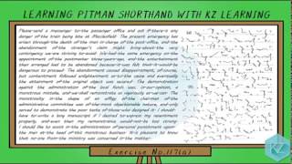 Pitman Shorthand  Exercise No117 Dictation 70 WPM  KZ Learning [upl. by Ecilahc862]