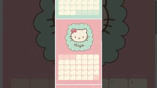 Calendario 2025 Hello Kitty pdf imprimible DIY ideas he hellokitty diseño calendar planner [upl. by Macario]