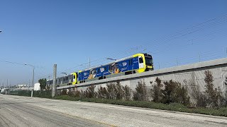 LA Metro K Line Light Rail Trains  WestchesterVeterans71924 [upl. by Yehtomit]