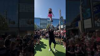 Can u guess what happened next 🤔 cheer cheerleading fypシ゚viral sports acrobatics sportshorts [upl. by Gae667]