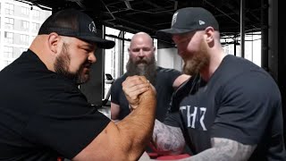 Hafthor Bjornsson vs Brian Shaw Arm Wrestling [upl. by Ymiaj]