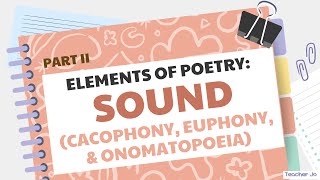 Ep5 P2 SOUNDElements of Poetry onomatopoeia euphony cacophony english poetry [upl. by Riley639]