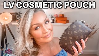 WHATS IN MY LOUIS VUITTON COSMETIC POUCH  A FULL REVIEW [upl. by Woodhead]