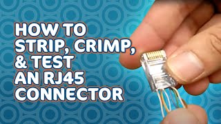 How to Strip Crimp and Test a RJ45 [upl. by Tijnar]