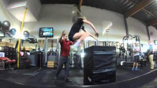 ROCK Athlete Hayley Hodson 50quot Approach Box Jump [upl. by Iarised164]