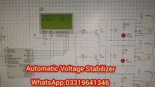 Automatic Voltage Stabilizer Pic16f72 Proteus Simulation C code in MikroC [upl. by Artie]