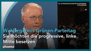 GrünenParteitag Politikwissenschaftler Prof Korte zum Wahlergebnis der Vorstandswahl B90Grüne [upl. by Nodyarg984]