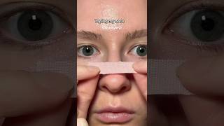 Nose tape routine no surgery 👀 nosetape bettersleep sleephacks beautyhacks glowup skincare [upl. by Ecnaret]