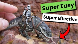 How to paint realisitic sand stone  Star Wars Storm Trooper  Dewback rider vignette [upl. by Kenyon]