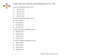 Franse getallen telefoonnummers 099 herkennen  multiple choice  numéros de téléphone [upl. by Nisior40]