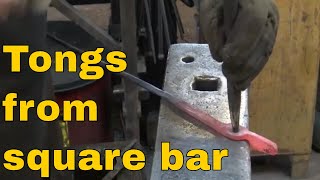 Blacksmith tongs from Square bar with drawn out reins [upl. by Alvy598]