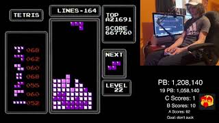 Nes Tetris  Back to Back Maxouts [upl. by Goldarina]