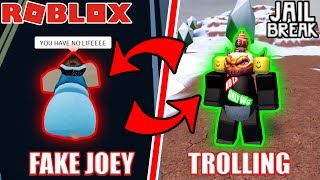 FAKE JoeyDaPlayer TROLLING  Roblox Jailbreak Fake Youtubers Trolling [upl. by Zoldi145]